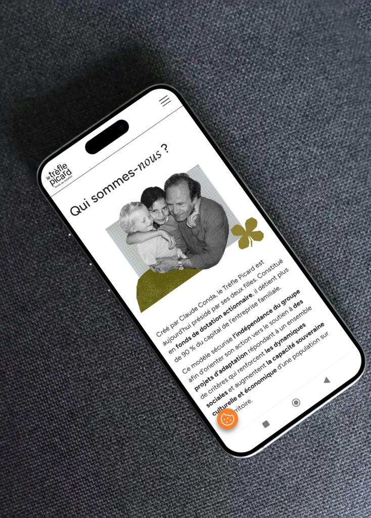 Mise en situation site web mobile Le Trèfle Picard