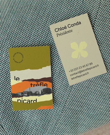 Maquette cartes de visite Le Trèfle Picard